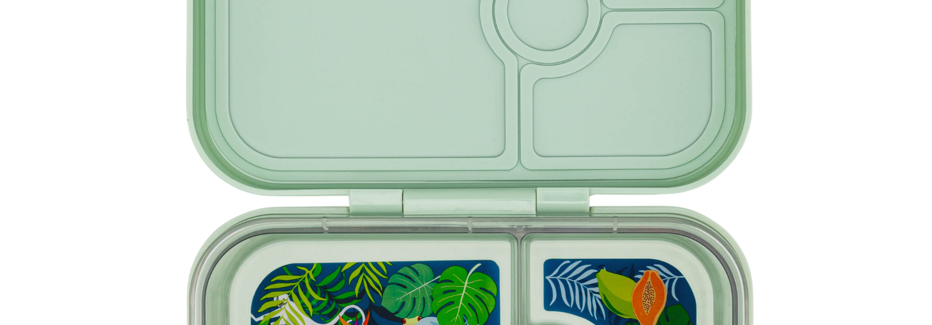 Yumbox Panino - Leakproof Sandwich friendly Bento box - 4-sections - Sage Green / Jungle tray