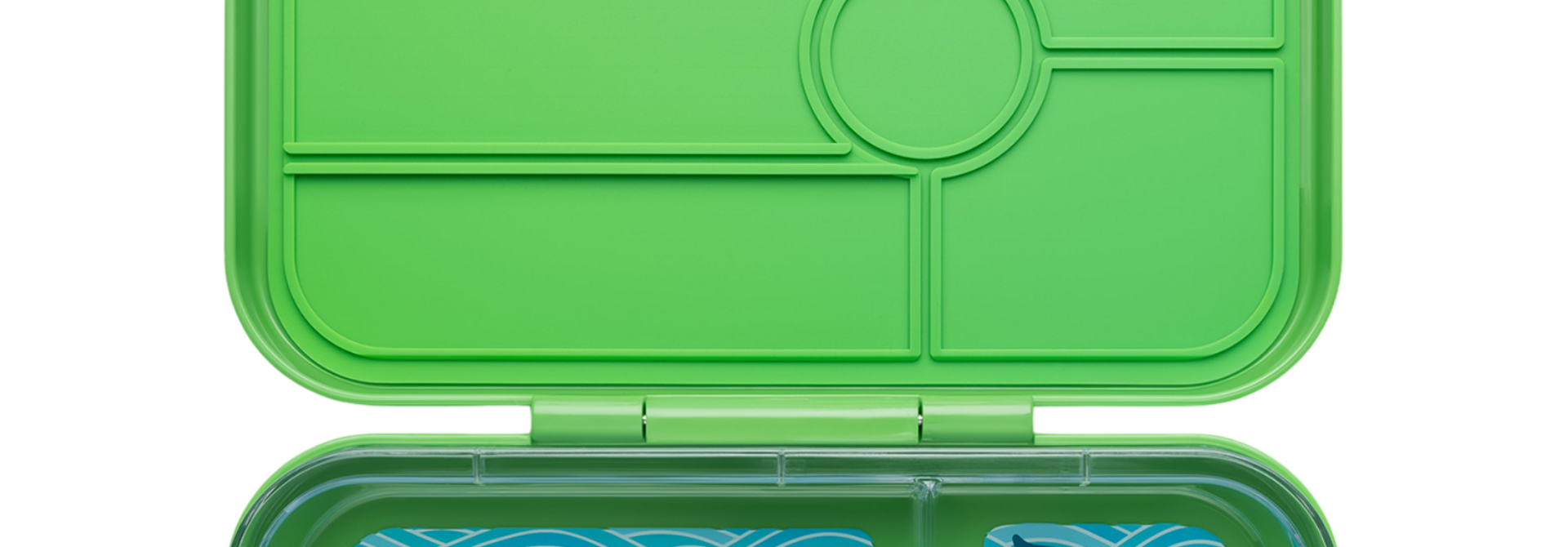 Yumbox Tapas XL - Leakproof big lunchbox - 4-sections - Jurassic Green / Shark tray