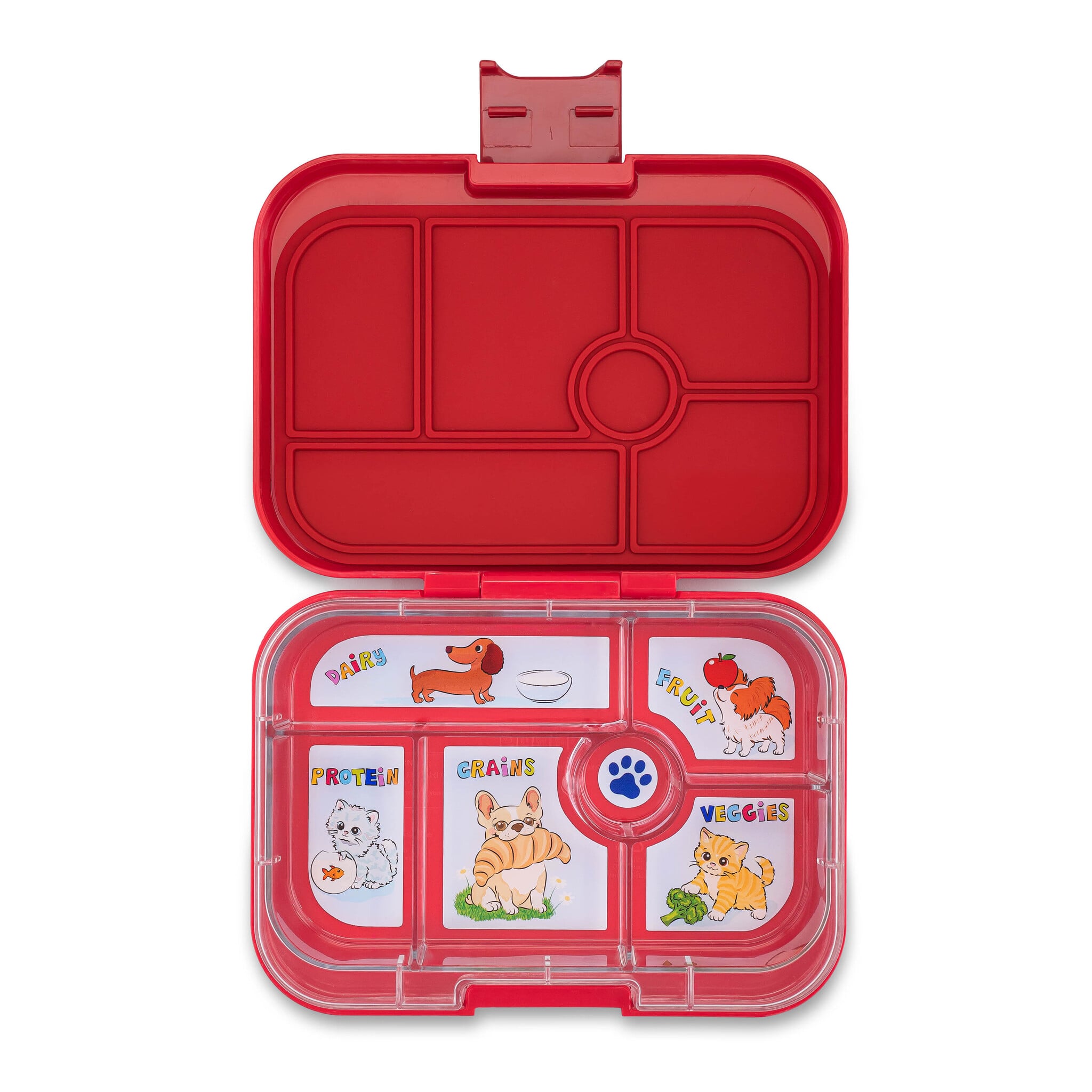 Yumbox Original - lekvrije Bento box lunchbox - 6 vakken - Wow Red / Cats & Dogs tray-1