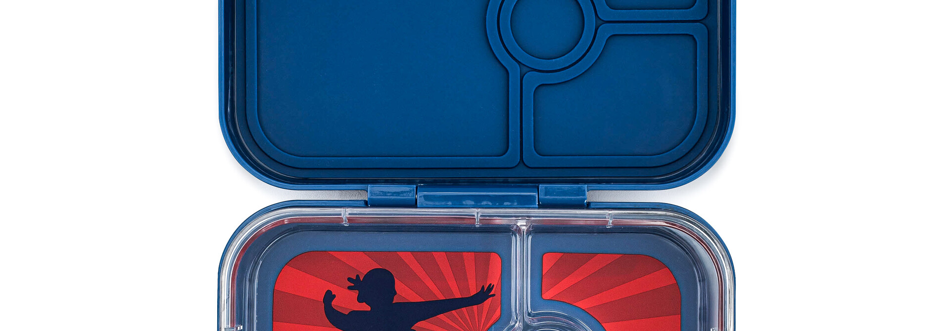 Yumbox Panino - Leakproof Sandwich friendly Bento box - 4-sections - Ninja Blue / Kung Fu tray