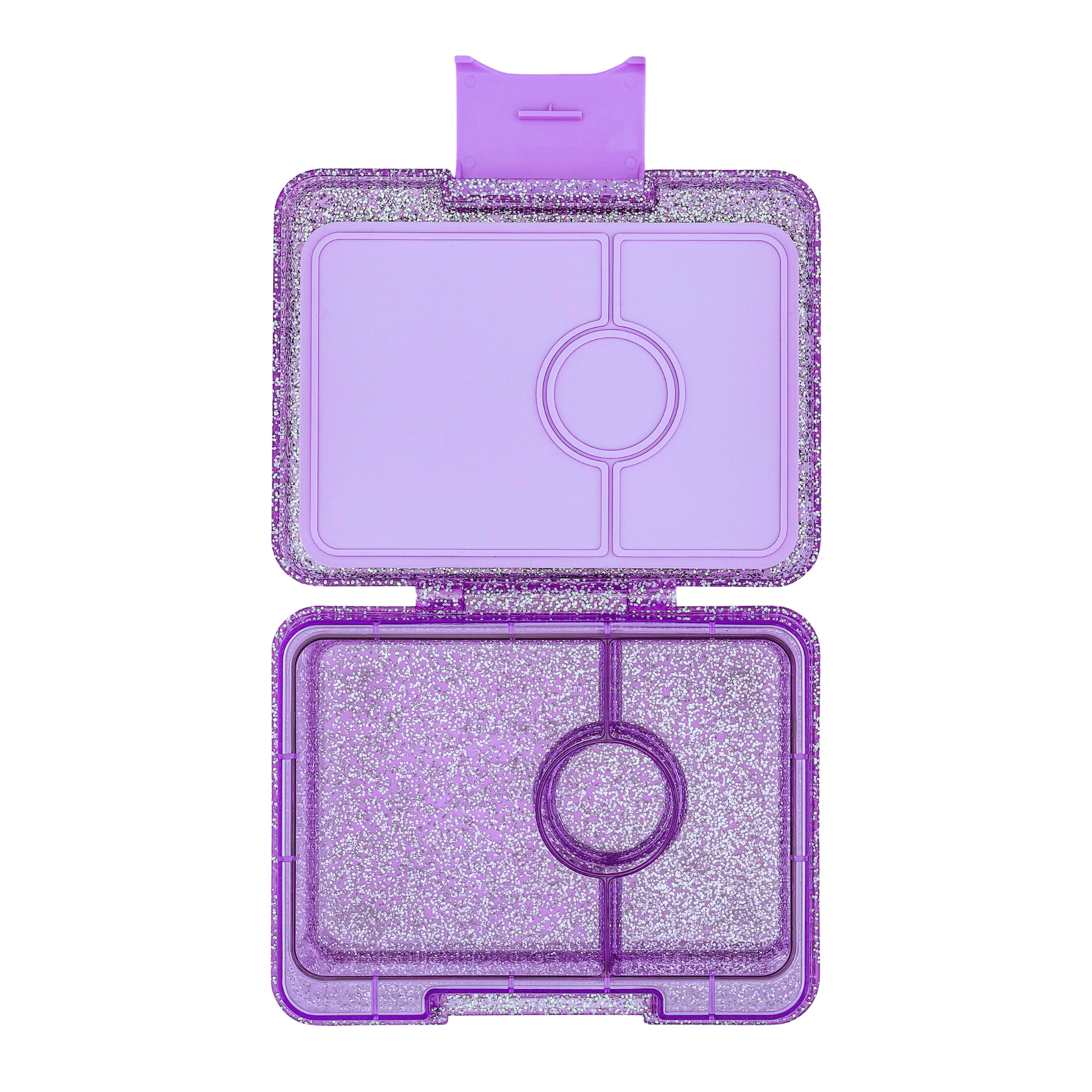 Yumbox Snack - lekvrije Bento box lunchbox - 3 vakken - Princess Paarse Glitter / Paars transparant tray-1
