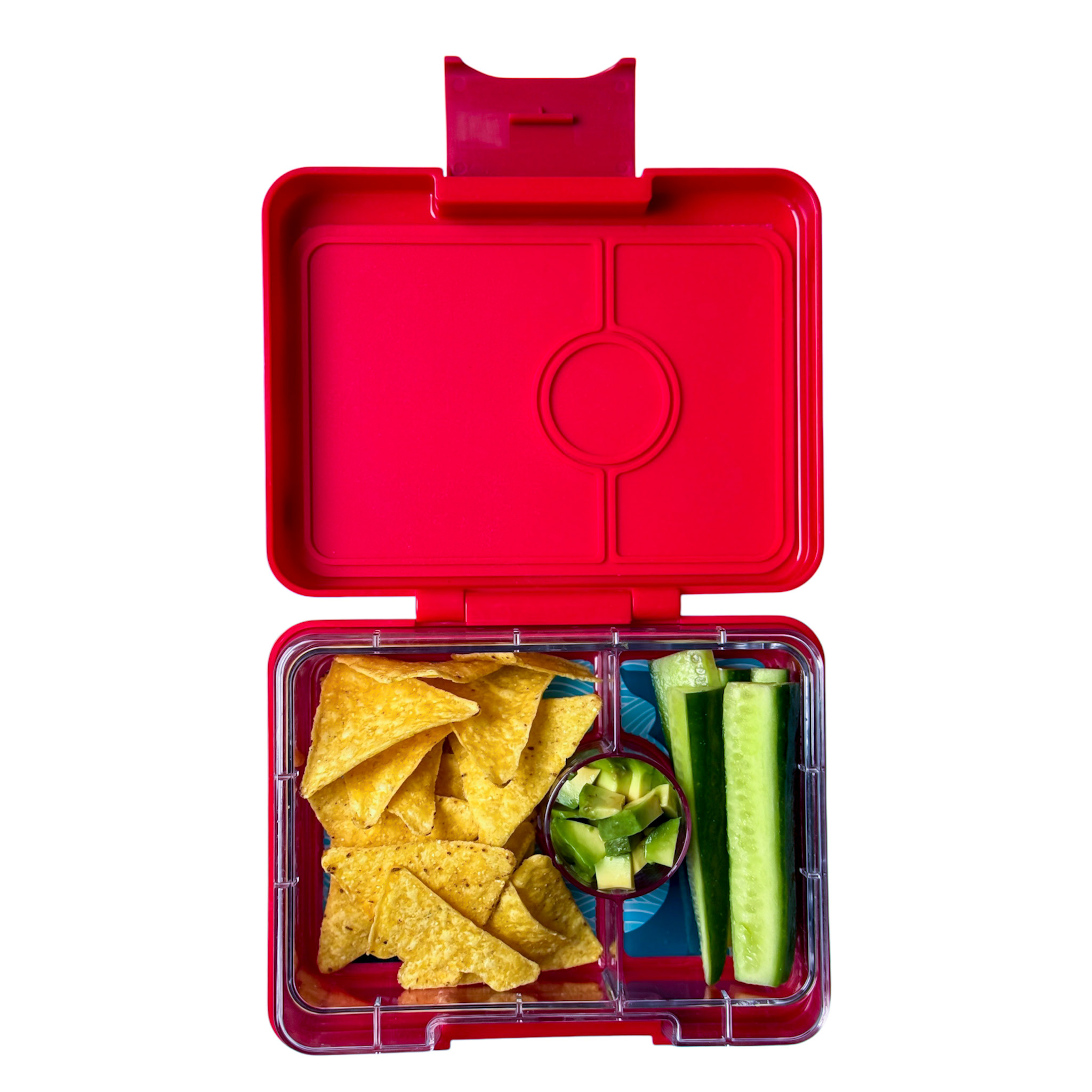 Yumbox Snack - lekvrije Bento box lunchbox - 3 vakken - Wow Rood / Haai tray-5
