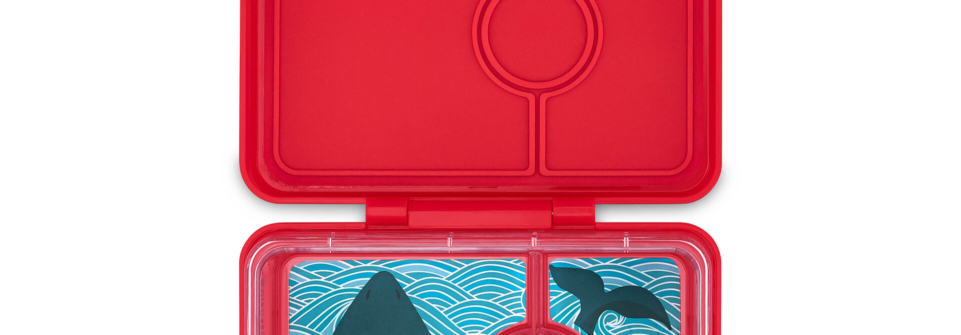 Yumbox Snack - lekvrije Bento box lunchbox - 3 vakken - Wow Rood / Haai tray