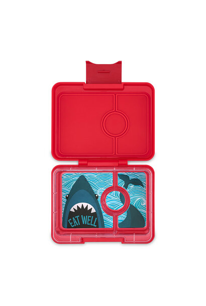 Yumbox Snack 3-sections Wow Red / Shark tray