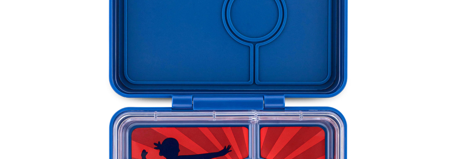 Yumbox Snack - lekvrije Bento box lunchbox - 3 vakken - Ninja Blauw / Kung Fu tray