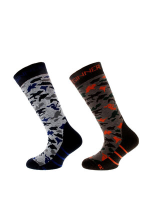 Sinner Sinner Camo Kids Ski Sokken - Double Pack