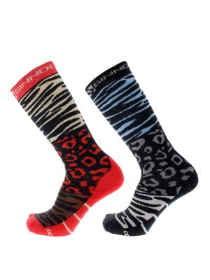Sinner Sinner Animal Dames Ski Sokken - Double Pack