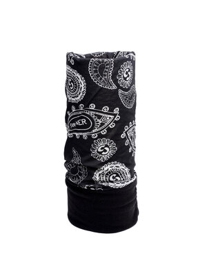 Sinner Sinner Fleece Bandana 'Black Paisley' - Zwart Wit