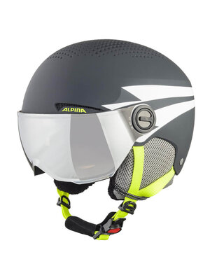 Alpina Alpina Zupo Visor Junior Skihelm Met Vizier | Grijs Geel