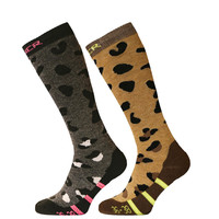 Sinner Placed Animal Dames Ski Sokken Bruin Zwart - Double Pack