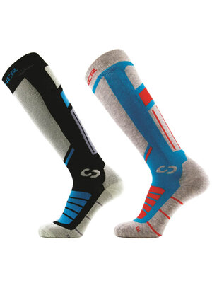 Sinner Sinner Pro II Unisex Ski Sokken Blauw Zwart - Double Pack