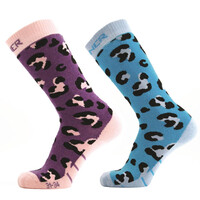 Sinner Dino  Kids Ski Sokken - Double Pack - Paars Blauw
