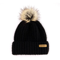 Sinner Mossy Beanie Muts Met Pom - Zwart