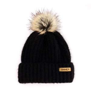 Sinner Sinner Mossy Beanie Muts Met Pom - Zwart