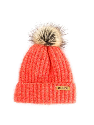 Sinner Sinner Mossy Beanie Muts Met Pom - Oranje