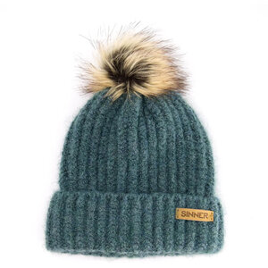 Sinner Sinner Mossy Beanie Muts Met Pom - Blauw