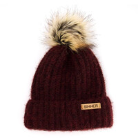 Sinner Mossy Beanie Muts Met Pom - Rood