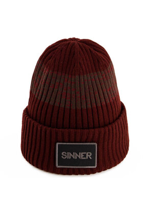 Sinner Sinner Fir Beanie Muts Met Pom - Rood