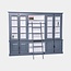 123kast  Boekenkast - English library - 300x50x230H cm - met ladder - met vitrinedeuren - espagnolet sluiting