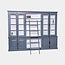 123kast Bücherregal - Englische Bibliothek - 300x50x230H cm - mit Leiter - mit Glastüren - Drehstangenverschluss