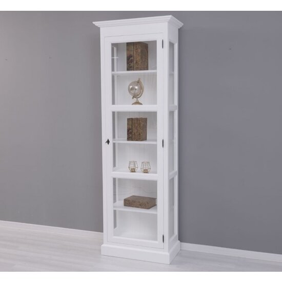 123kast  Vitrinekast Toulon - 75x40x220H cm -geheel glas - 1 deur - 5 planken