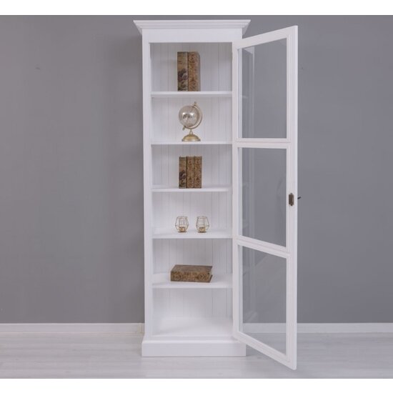 123kast  Vitrinekast Toulon - 75x40x220H cm -geheel glas - 1 deur - 5 planken