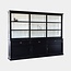 123kast  Buffetkast Miami Beach - 240x53x218H cm - 3 vitrine schuifdeuren - 3 lades - 3 dichte schuifdeuren - glazen zijkanten