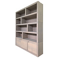 123kast  Vakkenkast Londen 01 - 200x40x240H cm - Eiken - 3 dichte deuren - open vakken - strak design
