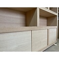 123kast  Vakkenkast Londen 01 - 200x40x240H cm - Eiken - 3 dichte deuren - open vakken - strak design