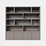 123kast Kleiderschrank London 02 - 250x40x240H cm - schlankes Design - 4 grifflose Türen - push to open Türen - offene Einlegeböden