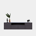 123kast  Tv dressoir Manhattan 09 - 200x40x50H cm - strak design - 4 greeploze deuren - push to open - open vak - met kabelgat