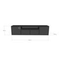 123kast  Tv dressoir Manhattan 09 - 200x40x50H cm - strak design - 4 greeploze deuren - push to open - open vak - met kabelgat