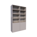 123kast  Vakkenkast Glasgow - 150x40x230H cm - boekenkast - eiken planken - strak design - 2 greeploze push to open deuren