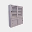 123kast Buffetschrank Lyon - 180x40/50x220H cm - schlankes Design - 4 Schiebetüren - 3 grifflose Schubladen