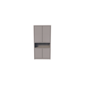 123kast  Vakkenkast Manhattan 08 - 120x40x240H cm - strak design - 4 greeploze deuren - open vakken gedeelte
