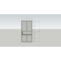 123kast  Vakkenkast Manhattan 08 - 120x40x240H cm - strak design - 4 greeploze deuren - open vakken gedeelte