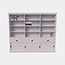 123kast  Boekenkast New York - 300x40x230H cm - strakke boekenkast - 3 soft close lades - 3 schuifdeuren - verstelbare planken