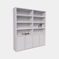 123kast Bücherregal / Regalschrank Stellenbosch - 200x40x220H cm - schlankes Design - 4 grifflose Türen - offene Regale