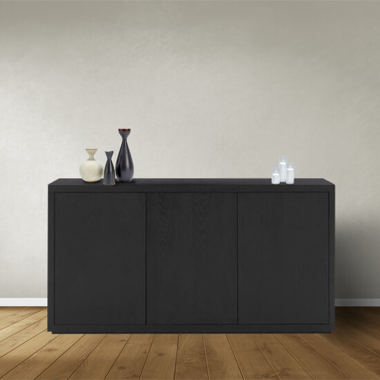 123kast  Dressoir Manhattan 07 - 160x40x80H cm - strak design - 3 push to open deuren - greeploze deuren