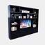 123kast Kleiderschrank Milan - 300x40x240H cm - Cinewall - 1 TV-Paneel - schlankes Design - 4 push-to-open Türen - offenes TV-Fach