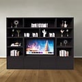 123kast  Vakkenkast Milaan - 300x40x240H cm - Cinewall - 1 tv paneel - strak design  - 4 push to open deuren - open tv vak
