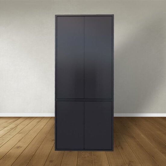123kast  Kast Bolivia - 100x40x240H cm - strak design - 4 dichte deuren - push to open deuren