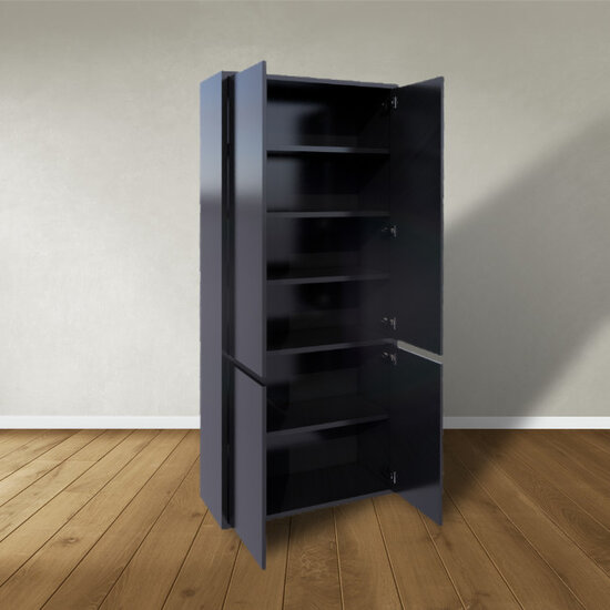 123kast  Kast Bolivia - 100x40x240H cm - strak design - 4 dichte deuren - push to open deuren