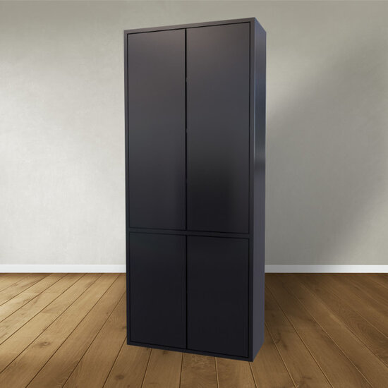 123kast  Kast Bolivia - 100x40x240H cm - strak design - 4 dichte deuren - push to open deuren