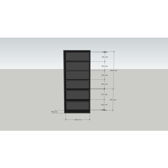 123kast  Kast Bolivia - 100x40x240H cm - strak design - 4 dichte deuren - push to open deuren