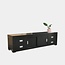 123kast TV-Sideboard Hawai 04 - 200x45x55H cm - schlankes Design - 4 Soft-Close-Schubladen - 2 Schiebetüren - mit Kabeldurchlass