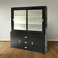 123kast  Buffetkast Hawai - 180x50x220H cm - strak design - 2 schuifdeuren - 3 soft close lades - 2 scharnierdeuren