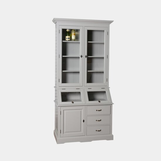 123kast  Grutterskast Porto Marie - 110x52x220H cm - 3 scharnierdeuren - 2 kleppen - 3 soft close lades