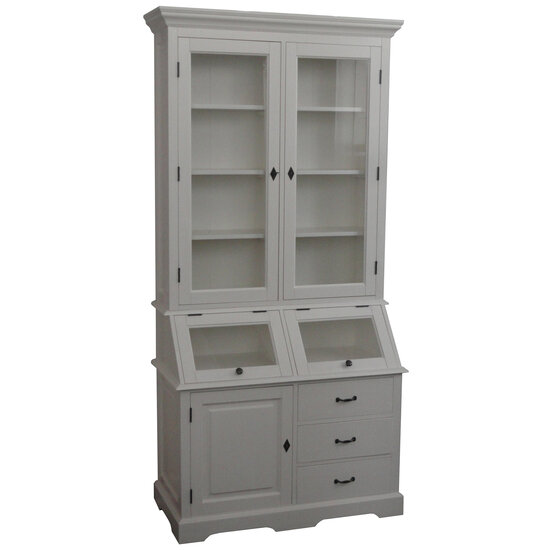 123kast  Grutterskast Porto Marie - 110x52x220H cm - 3 scharnierdeuren - 2 kleppen - 3 soft close lades