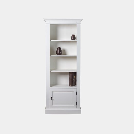 123kast  Boekenkast Venetia - 75x35x190H cm - kleine boekenkast - 3 planken - 1 scharnierdeur